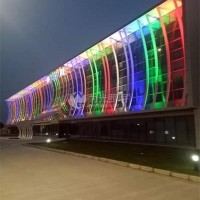 鋼架結(jié)構(gòu)建筑照明LED投光燈 亮化效果展示